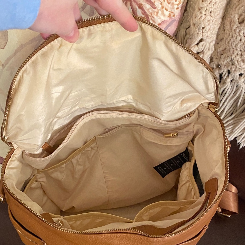 Elegant Tan Backpack for Women great for travel or every day use - Picture 11 of 12